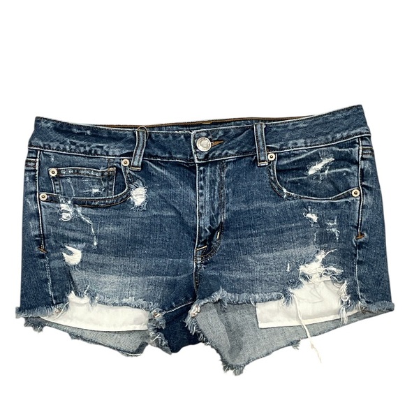 American Eagle Outfitters Pants - American Eagle Outfitters Distressed Shortie Denim Shorts Size 12
